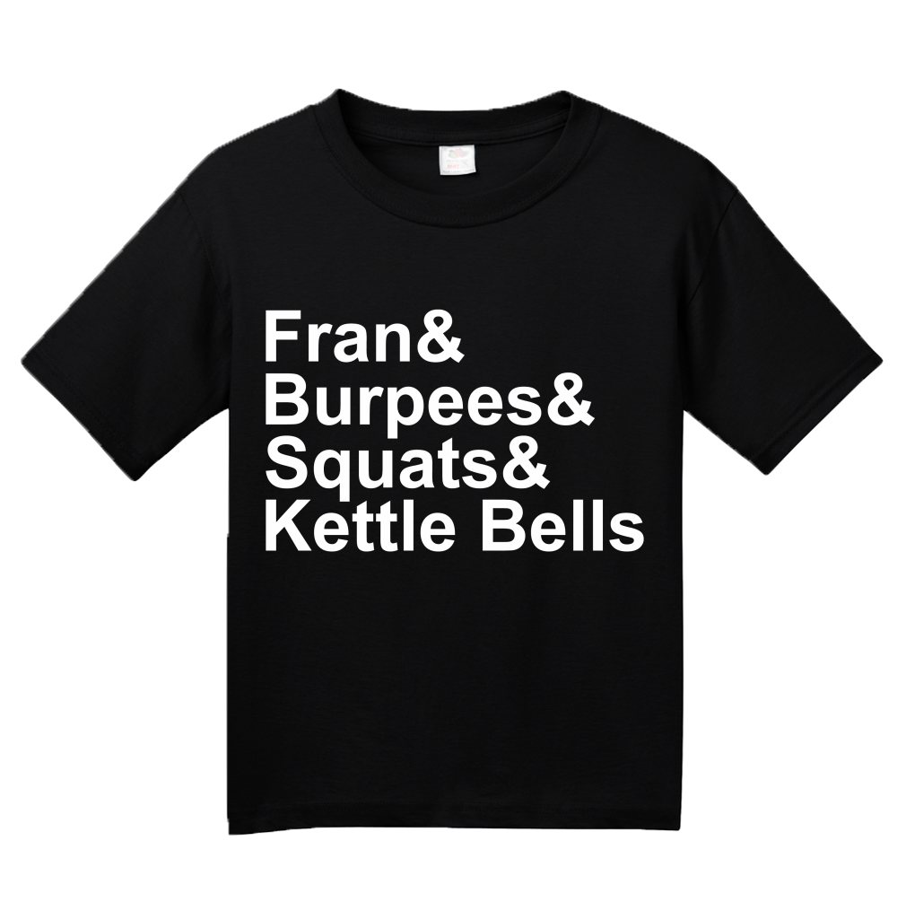 Youth Black Fran & Burpees & Squats & Kettle Bells - Fitness Humor Pride T-shirt