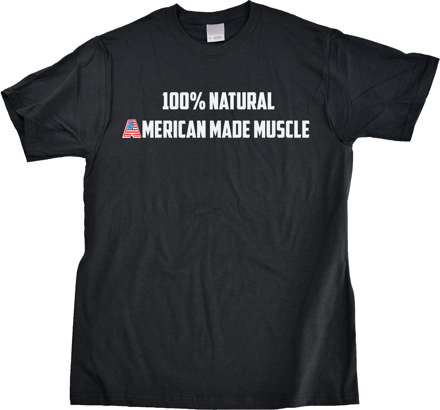 Unisex Black Natural American Muscle - Bodybuilding Weight Lifiting Pride Fan 
