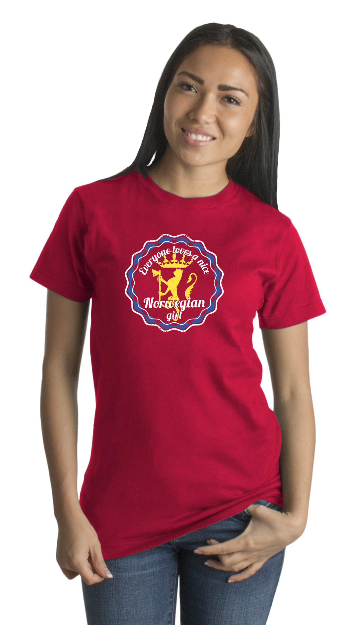 Standard Red Everyone Loves A Nice Norwegian Girl - Norway Heritage Pride T-shirt