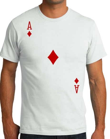 Standard White Ace Of Diamonds - Magician Poker Player Card Games Funny Costume T-shirt