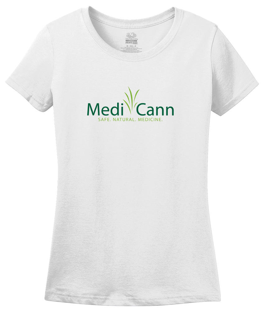 Ladies White MediCann - Safe. Natural. Medicine. T-shirt