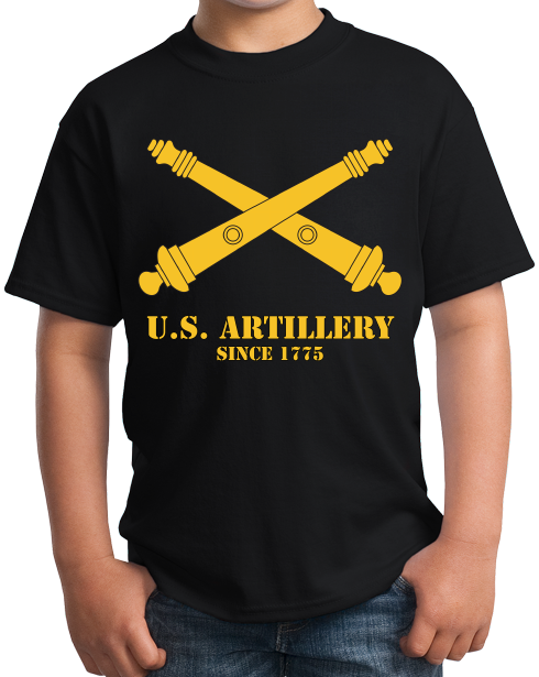 Youth Black U.S. ARMY ARTILLERY, SINCE 1775 T-shirt