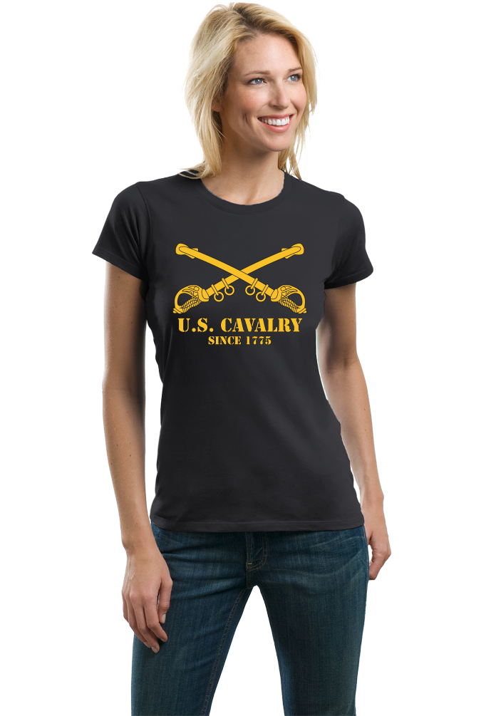 Ladies Black U.S. ARMY CAVALRY, SINCE 1775 T-shirt