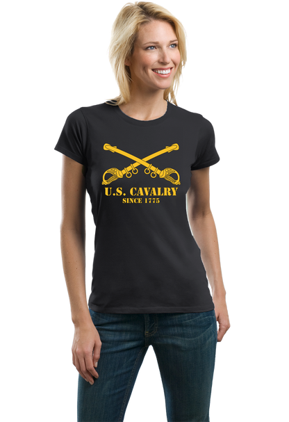 Ladies Black U.S. ARMY CAVALRY, SINCE 1775 T-shirt