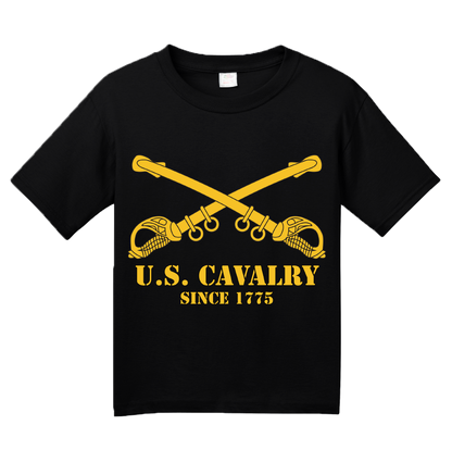 Youth Black U.S. ARMY CAVALRY, SINCE 1775 T-shirt