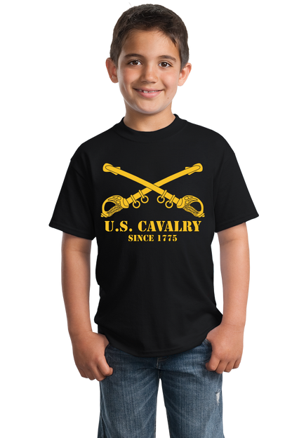 Youth Black U.S. ARMY CAVALRY, SINCE 1775 T-shirt