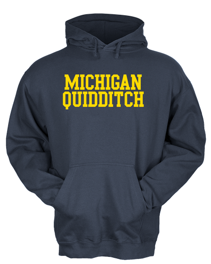 Pullover Hoodie Navy Michigan Quidditch Wordmark Hooded T-shirt