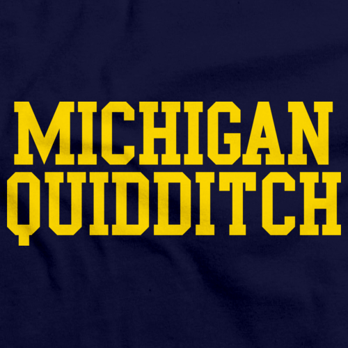 Michigan Quidditch Wordmark Crewneck Navy Art Preview