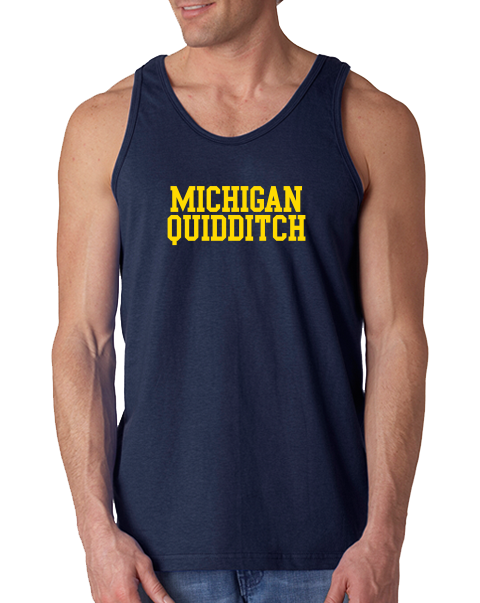 Tank Top Navy Michigan Quidditch Wordmark Tank T-shirt