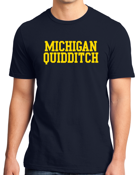 Unisex Navy Michigan Quidditch Wordmark T-shirt