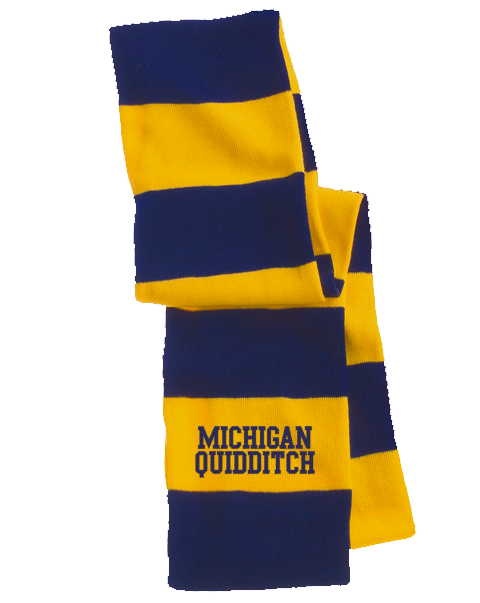 Striped Scarf Navy And Gold Michigan Quidditch Scarf T-shirt