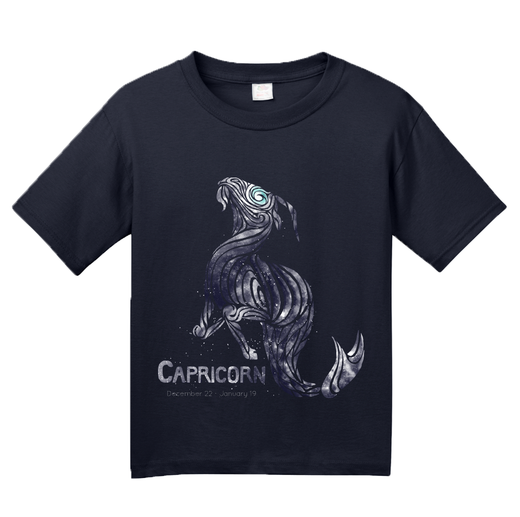 Youth Navy Star Sign: Capricorn - Astrology Astrological Sign Sea Goat T-shirt