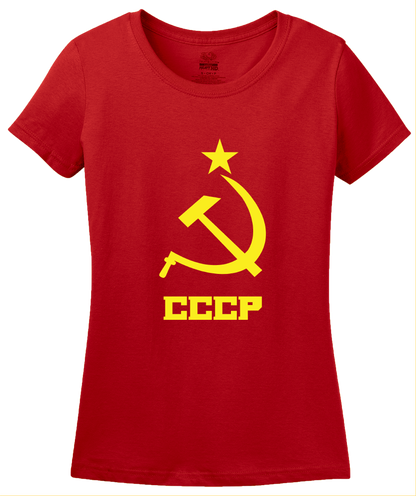 Ladies Red Hammer & Sickle - Soviet Union Communist Iconography Cold War T-shirt