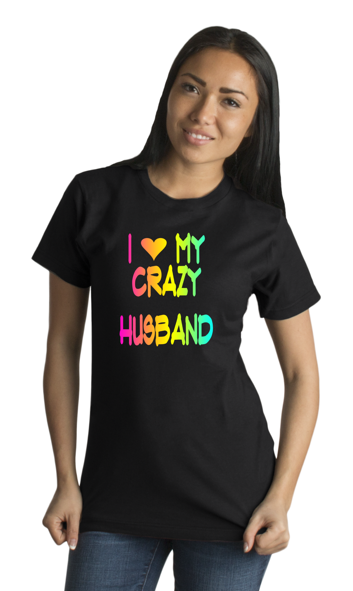 Standard Black I Love My Crazy Husband - Husband Cute Valentine's Day Married T-shirt