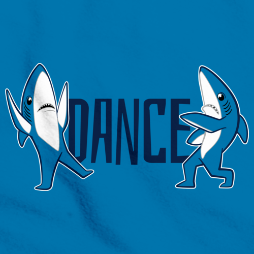 Sharky Dance Aqua Blue Art Preview