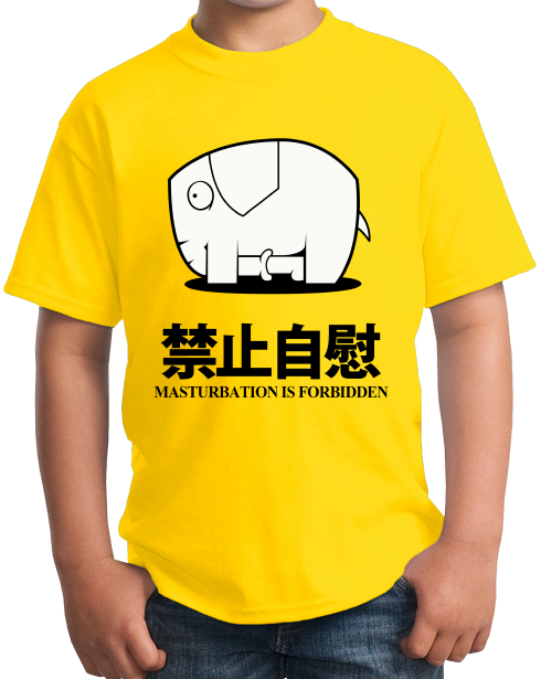 Youth Yellow Masturbation Is Forbidden - Funny Reddit Elephant Meme Imgur T-shirt