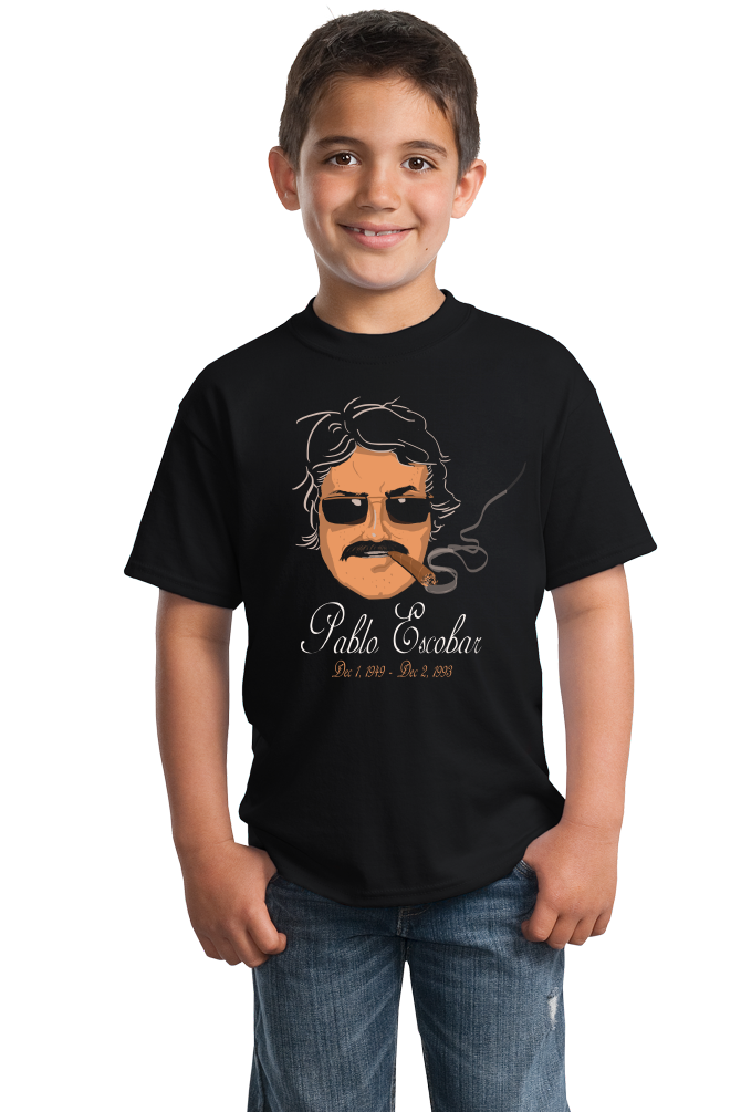 Youth Black Pablo Escobar - Scarface Narcos Columbian Drug Trade Cocaine T-shirt