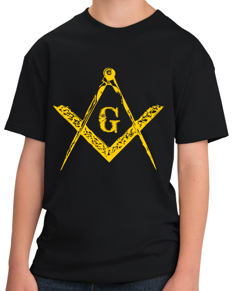 Youth Black FREEMASON SQUARE & COMPASS T-shirt