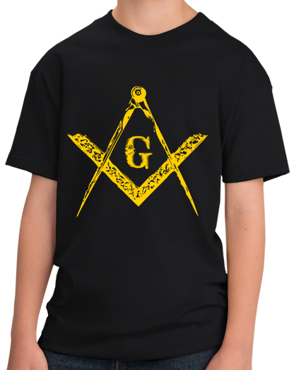 Youth Black FREEMASON SQUARE & COMPASS T-shirt
