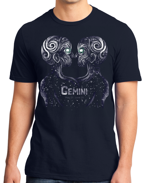 Standard Navy Star Sign: Gemini - Astrology Astrological Sign Twins T-shirt