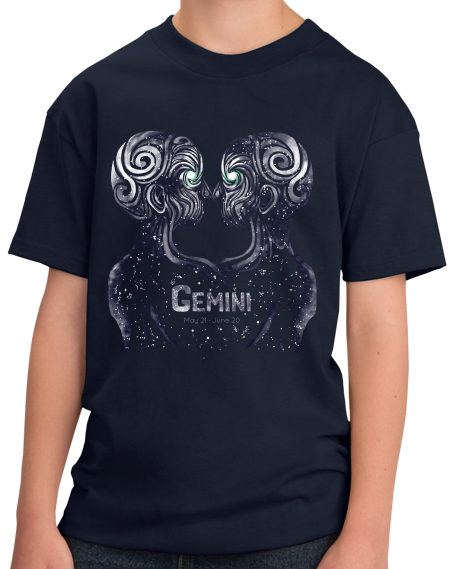 Youth Navy Star Sign: Gemini - Astrology Astrological Sign Twins T-shirt