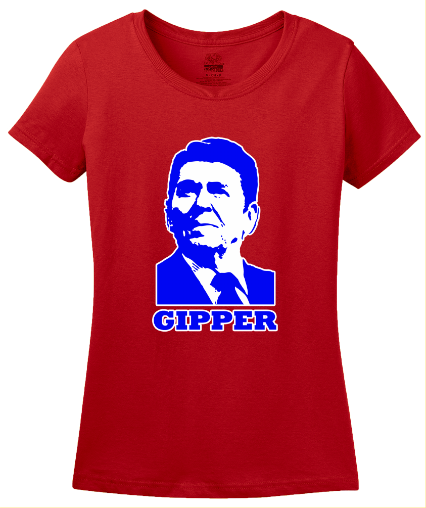Ladies Red Gipper - Ronald Reagan Republican Conservative Icon Cold War T-shirt