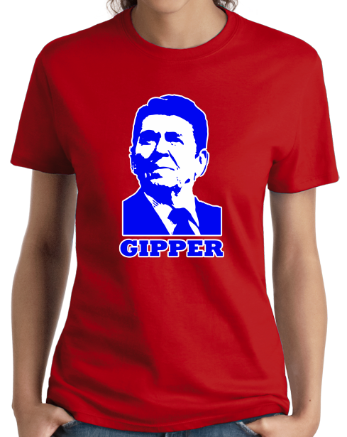 Ladies Red Gipper - Ronald Reagan Republican Conservative Icon Cold War T-shirt