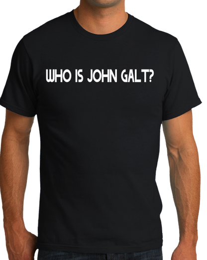 Standard Black WHO IS JOHN GALT? T-shirt