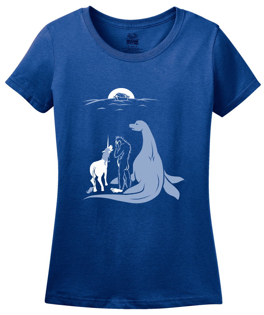Ladies Royal Noah Forgot Bigfoot, Unicorn, And Loch Ness Monster :( T-shirt