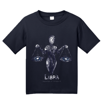 Youth Navy Star Sign: Libra - Horoscope Astrology Astrological Sign Scales T-shirt