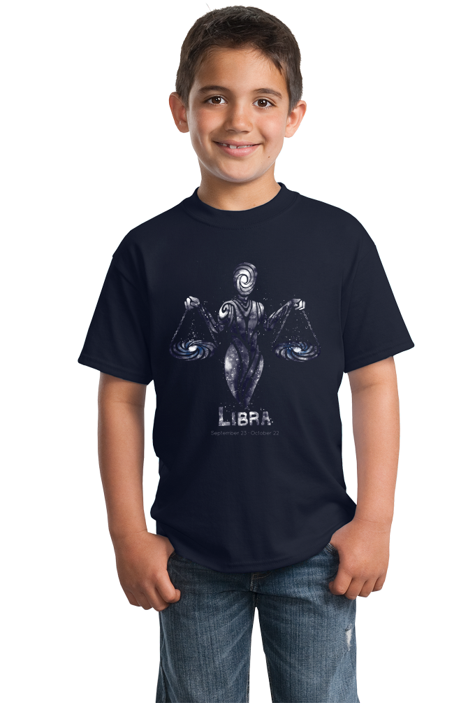Youth Navy Star Sign: Libra - Horoscope Astrology Astrological Sign Scales T-shirt
