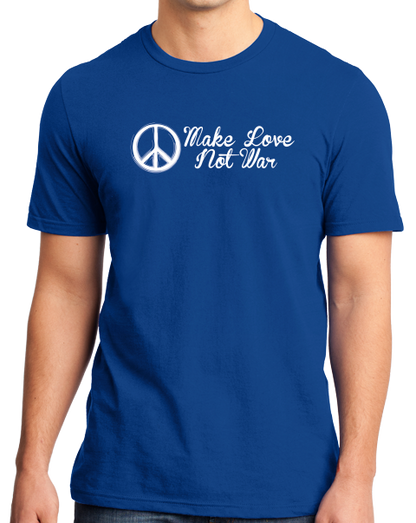 Standard Royal Make Love Not War - Hippie Peace Sign Pacifist Liberal Anti-War T-shirt