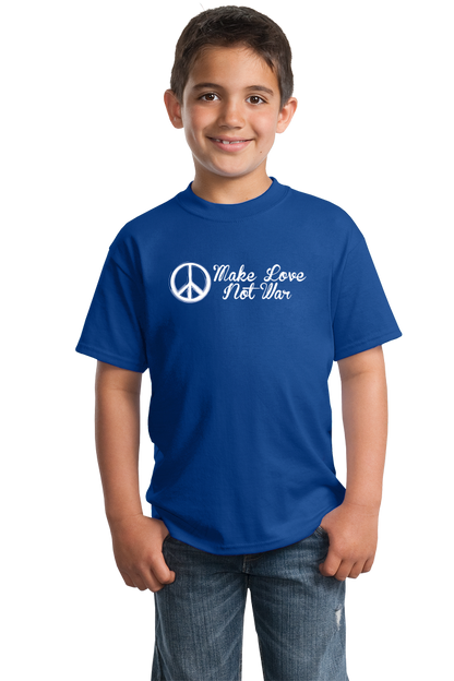 Youth Royal Make Love Not War - Hippie Peace Sign Pacifist Liberal Anti-War T-shirt