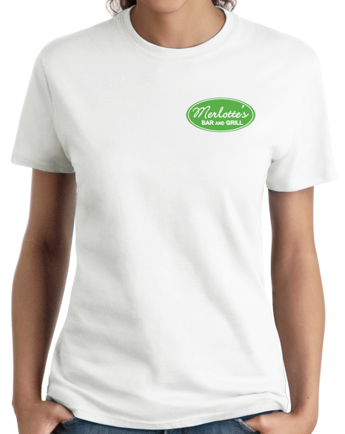 Ladies White MERLOTTE'S BAR T-shirt