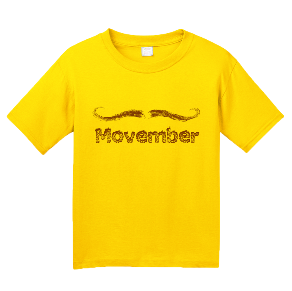 Youth Yellow MOVEMBER MUSTACHE MONTH T-shirt