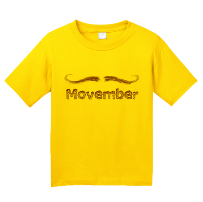 Youth Yellow MOVEMBER MUSTACHE MONTH T-shirt