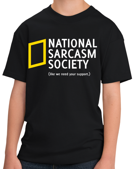 Youth Black National Sarcasm Society T-shirt