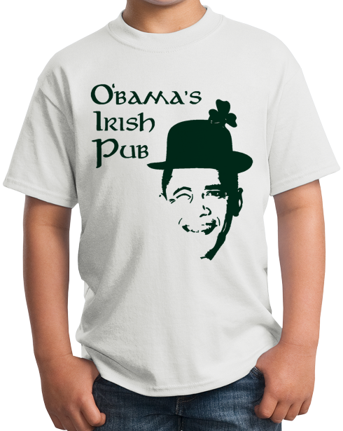 Youth White O'bama's Irish Pub T-shirt