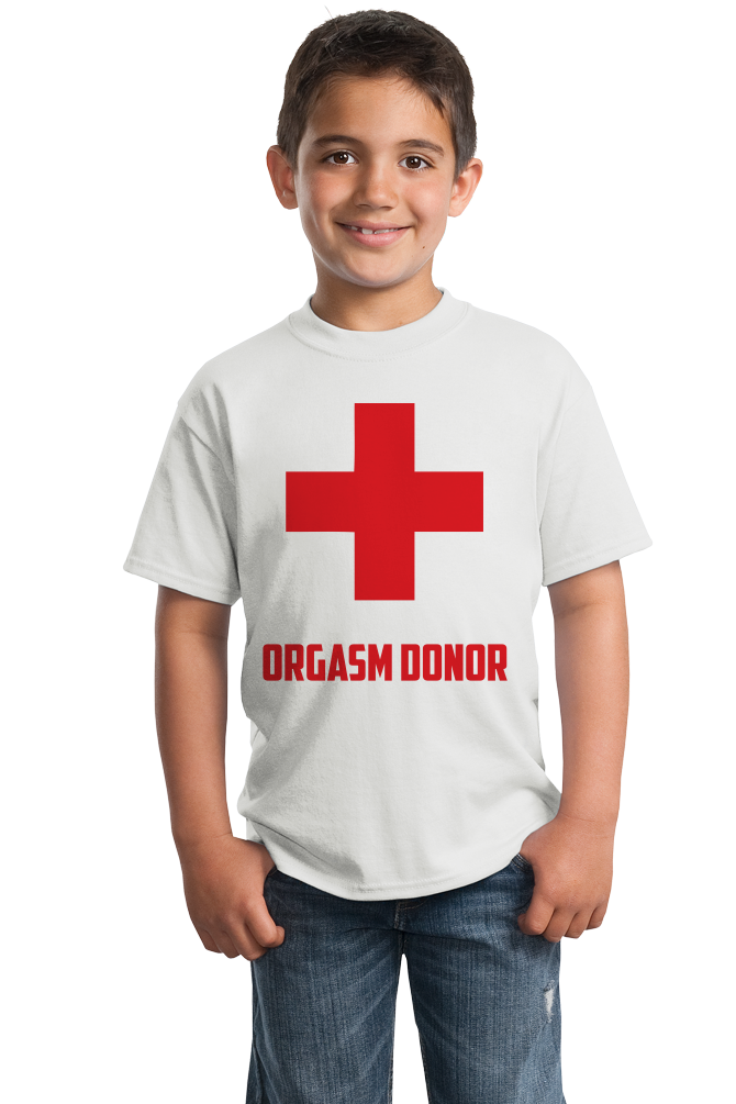 Youth White Orgasm Donor - Offensive Party Joke Sex Humor Skeeze Costume T-shirt