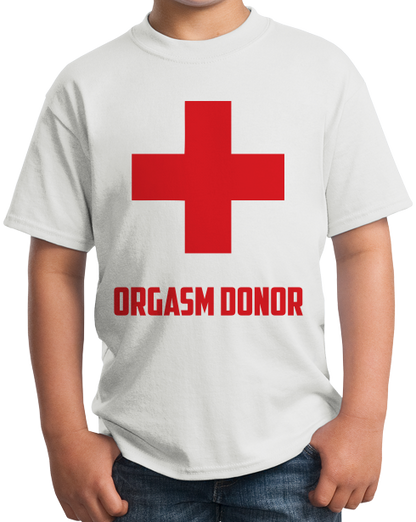 Youth White Orgasm Donor - Offensive Party Joke Sex Humor Skeeze Costume T-shirt