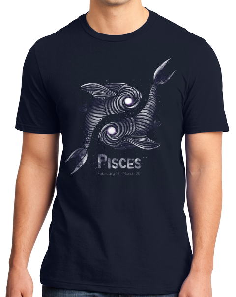 Standard Navy Star Sign: Pisces - Horoscope Astrology Astrological New Age T-shirt