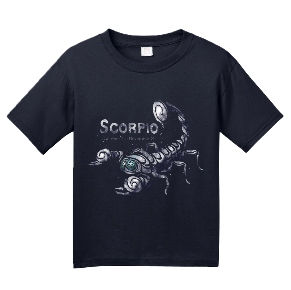 Youth Navy Star Sign: Scorpio - Horoscope Astrology Astrological Scorpion T-shirt