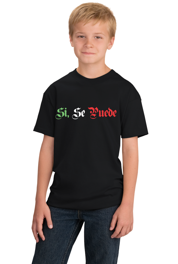 Youth Black Si Se Puede - Chicano Pride Latino United Farm Workers Protest T-shirt
