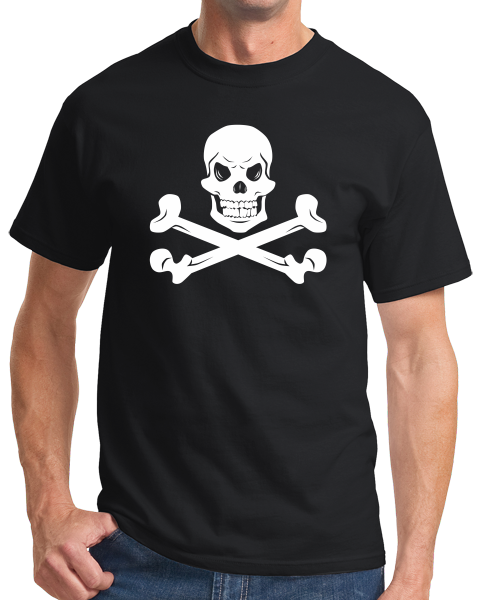 Unisex Black Skull & Crossbones - Pirate Biker Humor Silly Halloween Costume 