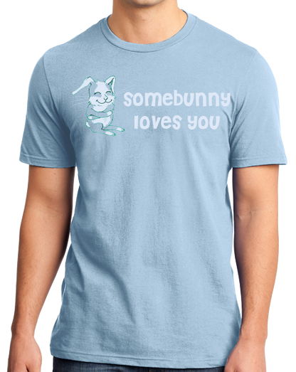 Standard Light Blue Somebunny Loves You - Cute Bunny Rabbit Owner Lover Fan Gift T-shirt