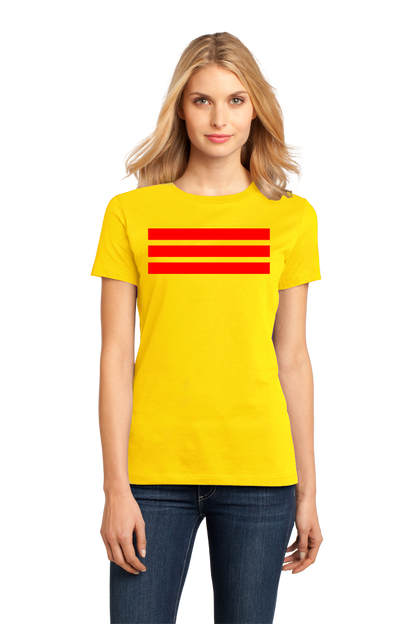 Ladies Yellow South Vietnam Flag - Saigon Pride Vietnam Republic Remember T-shirt