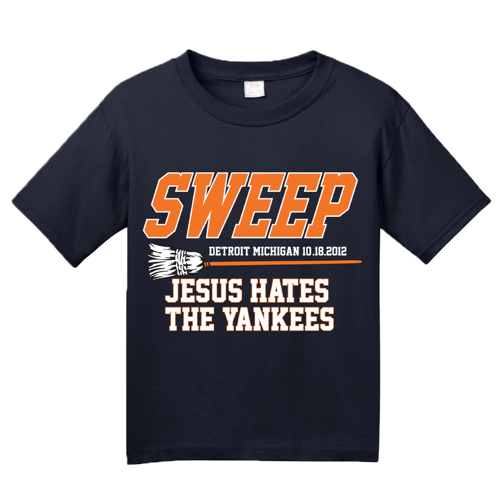 Youth Navy TIGERS SWEEP YANKEES ALCS 2012! T-shirt