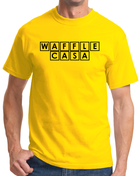 Standard Yellow Waffle Casa - Waffle House Lover Parody Espanol Grits Funny T-shirt