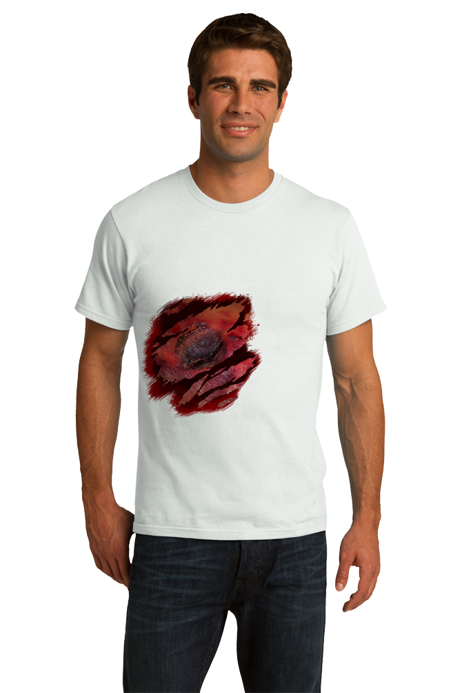 Standard White Zombie Bite Halloween Costume - Horror Fan T-shirt