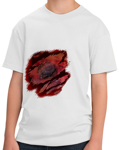 Youth White Zombie Bite Halloween Costume - Horror Fan T-shirt